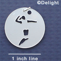 A1126 tlf - Large Pearl Volleyball Player - Acrylic Pendant (6 per package)