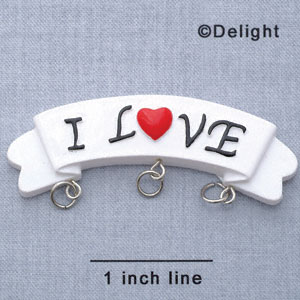 7324 - Banner Love Red Heart - Resin Charm Holder (12 per package)