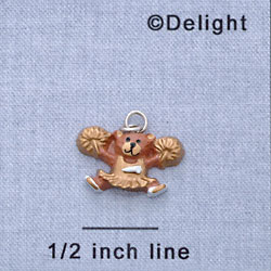 7351 - Cheerleader Bear Gold - Resin Charm (12 per package)