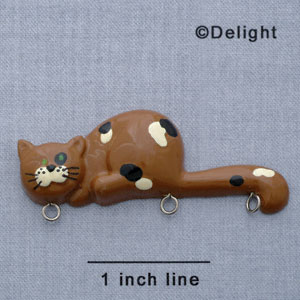 7361 - Cat Calico Laying - Resin Charm Holder (12 per package)