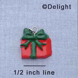 7428 - Present Red Green Bow - Resin Charm (12 per package)