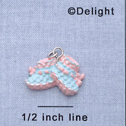 7605 - Baby Booties Multi - Resin Charm (12 per package)