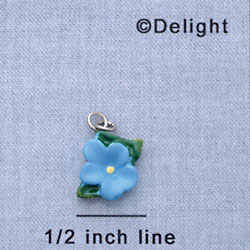 7609 - Flower Morning Glory Blue - Resin Charm (12 per package)