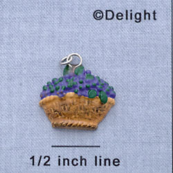 7677 - Grapes Basket - Resin Charm (12 per package)