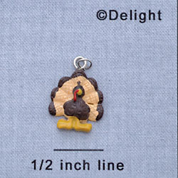 7742 tlf - Mini Dark Brown Turkey - Resin Charm (12 per package)