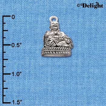 C2689 - Laughing Buddha - 3-D - Silver Charm