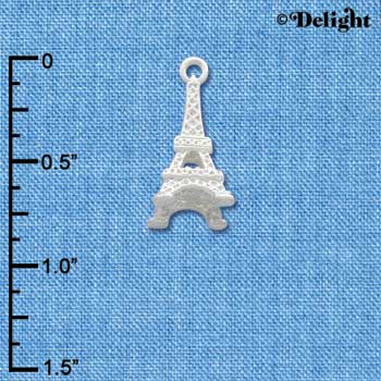 C3337+ - Silver 3-D Eiffel Tower - Silver Charm (6 charms per package)