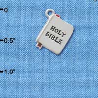 C3584 tlf - Silver Bibe with Cross - 3-D - Silver Charm