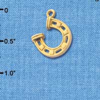 C3615 tlf - Gold Horseshoe with Side Loop - Gold Charm (6 per package)