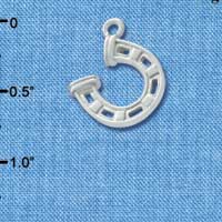 C3616 tlf - Silver Horseshoe with Side Loop - Silver Charm (6 per package)