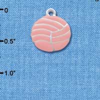 C3622 tlf - Large 2-D Pink Volleyball - Silver Charm (6 per package)