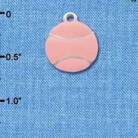 C3624 tlf - Large 2-D Pink Tennisball - Silver Charm (6 per package)