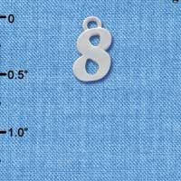 C3632 tlf - Silver Number 8 - Silver Charm (6 per package)