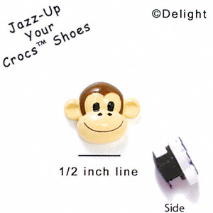 CROC-5613 - Medium Monkey Face - Clog Shoe Decoration Charm 