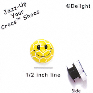 CROC-5618 - Medium Smiley Face Soccerball - Clog Shoe Decoration Charm 