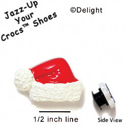 CROC-9181 - Santa's Hat Medium - Crocs<SMALL><SUP>TM</SUP></SMALL> Decoration Charm (12 per package)