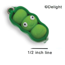 FM1004+ tlf - Three Peas in a Pod - 3-D Fimo Charm  (6 per package)