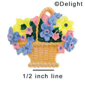 2529 - Flowers Basket Brown - Resin Decoration (12 per package)